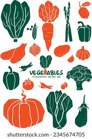 vegetable illustration simply shape vector set 2