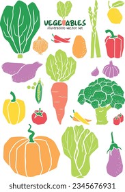 ilustración vegetal simplemente conjunto de vectores