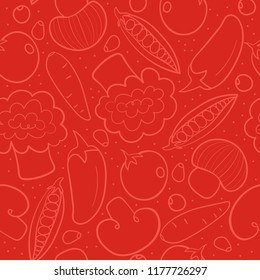 Vegetable ingredients vector seamless pattern, use for menu,templates,websites, textile, surface,packages,flyers,