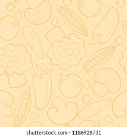 Vegetable ingredients vector seamless pattern, use for menu,templates,websites, textile, surface,packages,flyers,