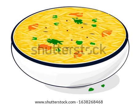 Vegetable Khichdi Indian Food Vector