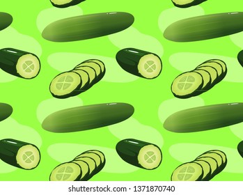 Vegetable Kind Cucumber Background Seamless Wallpaper