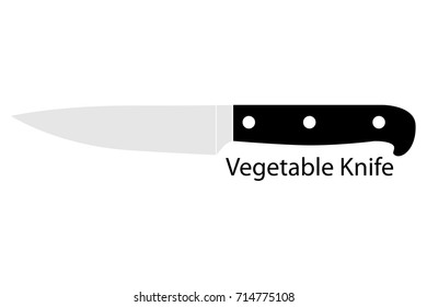 Vegetable Knife for Cooking, Isolated on White