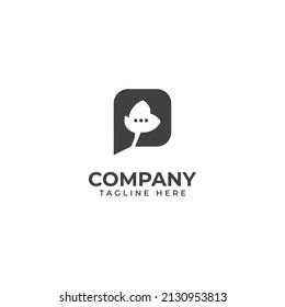 Vegetable with leaf and chat Logo Design