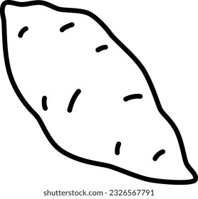 Vegetable line drawing single item sweet potato