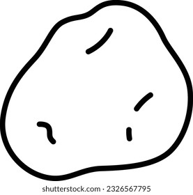 Vegetable line drawing single item icon potato