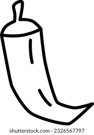 Vegetable line drawing single item icon Chili pepper