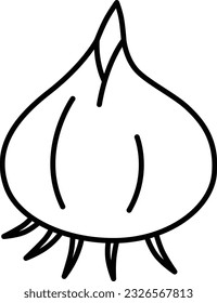 Vegetable line drawing single item icon Onion