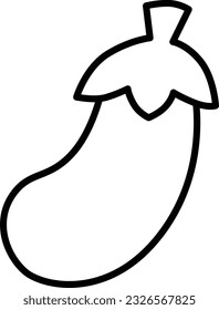 Vegetable line drawing single item eggplant