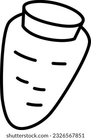 Vegetable line drawing single item icon carrot