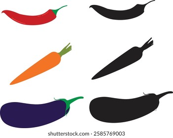 Vegetable line icon set. Outline symbol for web design or mobile app.