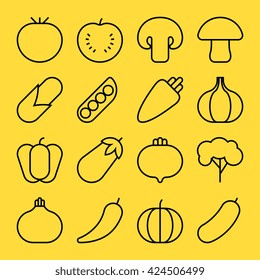 vegetable line icons