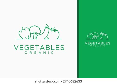 Vegetable line logo symbol icon design