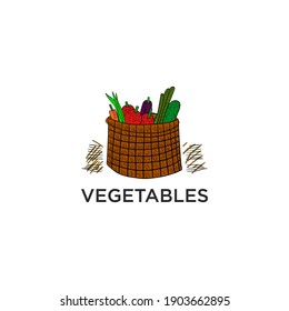 vegetable logo design, hand drawing, vintage