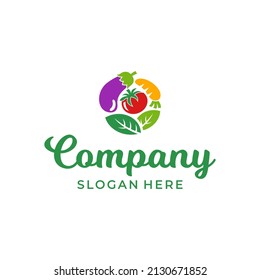 Vegetable logo design vector template