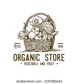 vegetable logo with hand drawn style