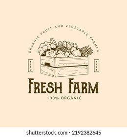 vegetable logo with hand drawn style