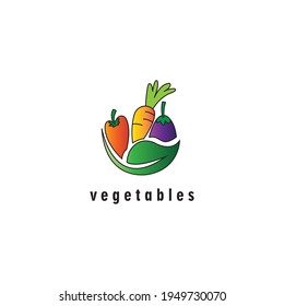 Vegetable logo icon vector illustration color design