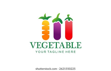 Ícone de logotipo vegetal ilustração vetorial projeto de cor