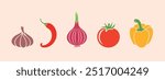 Vegetable logo. Isolated vegetable on vintage background