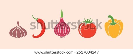 Vegetable logo. Isolated vegetable on vintage background