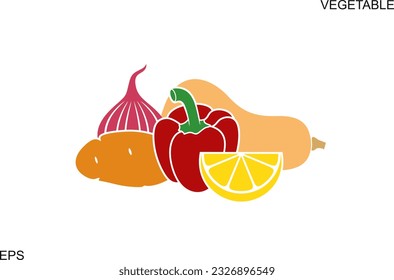 Vegetable logo. Isolated vegetable on white background