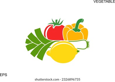 Logo vegetal. Vegetales aislados sobre fondo blanco