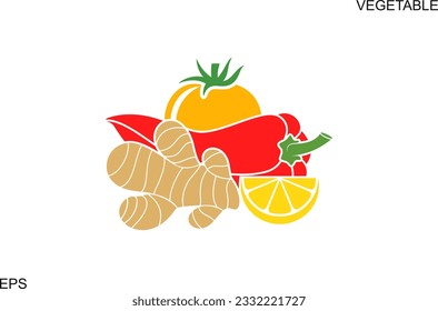 Vegetable logo. Isolated vegetable on white background