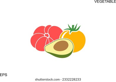 Vegetable logo. Isolated vegetable on white background