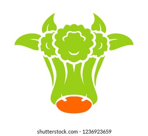vegetable logo like cow head shape