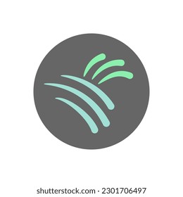 vegetable logo round stylized. soil with sprouts.