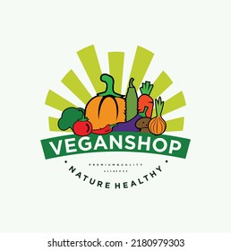 Vegetable logo template design Illustration