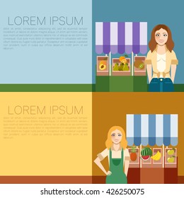 Vegetable market banner