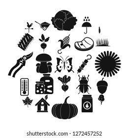 Vegetable market icons set. Simple set of 25 vegetable market vector icons for web isolated on white background