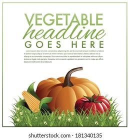 Vegetable marketing template EPS 10 vector, grouped for easy editing. No open shapes or paths.