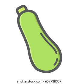 Vegetable marrow colorful line icon, vegetable and zucchini, vector graphics, a filled pattern on a white background, eps 10.