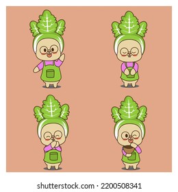 Vegetable Mascot Vector Design Set