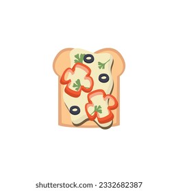 Vegetable Mayonnaise Sandwich Vector Icon