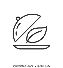 Vegetable meal, linear icon. Line with editable stroke