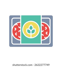 Vegetable meat color flat icon for digital and print projects.  Minimal clean icons for apps and websites. Modern simple icons for UI UX and branding