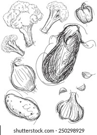 Vegetable medley sketches