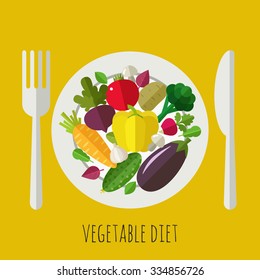 Vegetable menu banner. Healthy food and dieting concept. Icons for farm fresh products, locally grown and organic food.