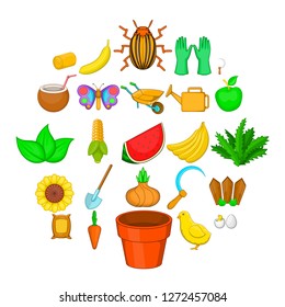 Vegetable menu icons set. Cartoon set of 25 vegetable menu vector icons for web isolated on white background