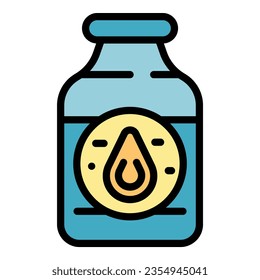Vegetable milk bottle icon outline vector. Soy drink. Soya food color flat