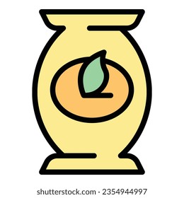 Vegetable milk pack icon outline vector. Vegan plant. Food drink color flat