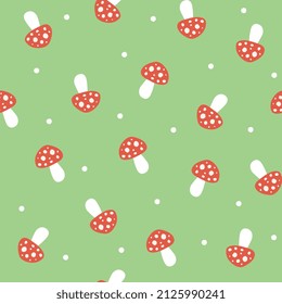 VEGETABLE MUSHROOM SEAMLESS PATTERN FOR CLOTHS AND TEXTILE AND CAN BE USE IN ANY KIDS WEAR DESIGN VECTOR