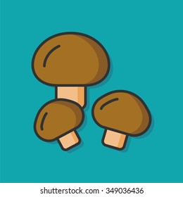 vegetable mushroom vector icon
