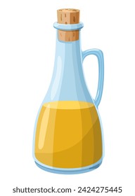 Flasche aus Pflanzenöl-Sortieren. Olive, Sonnenblumenöl, Maisöl, Sojabohnenöl Vektor-Illustration. Flache Design Vektor-Illustration isoliert auf weißem Hintergrund.