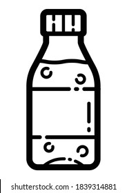 Vegetable Oil Bottle Flat Icon Isolated On White Background
