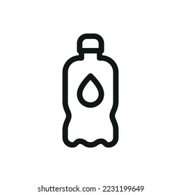 Botella de aceite vegetal icono vectorial aislado, símbolo vectorial del contorno del aceite de oliva de cocina con apodo editable